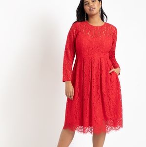 Lace Fit and Flare Dress